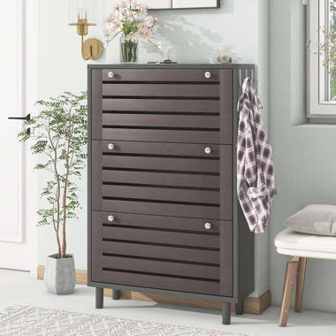 Slatted shoe storage online cabinet